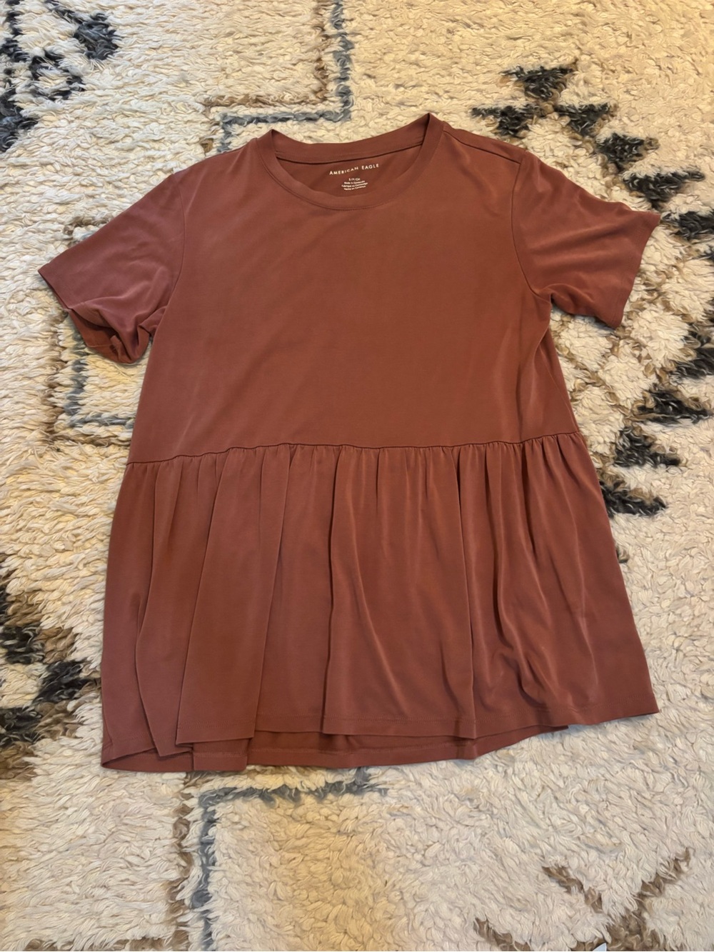 American Eagle Outfitters Dusty Rose Babydoll Short Sleeve Tunic